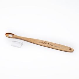 Brosse à dents en bois avec tête interchangeable : La Maline J'aime mes dents !